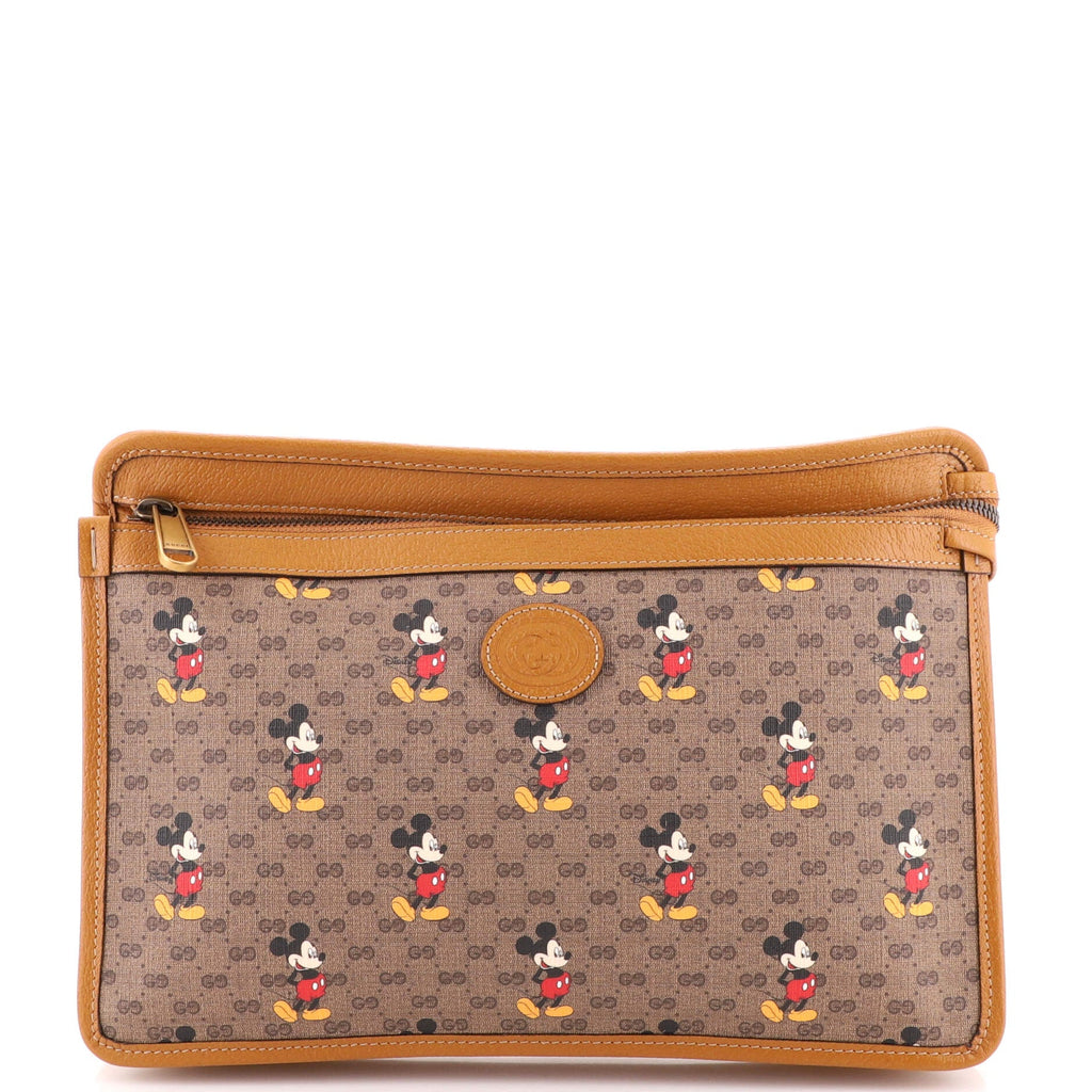 Disney Mickey Mouse Front Zip Pouch Printed Mini GG Coated Canvas
