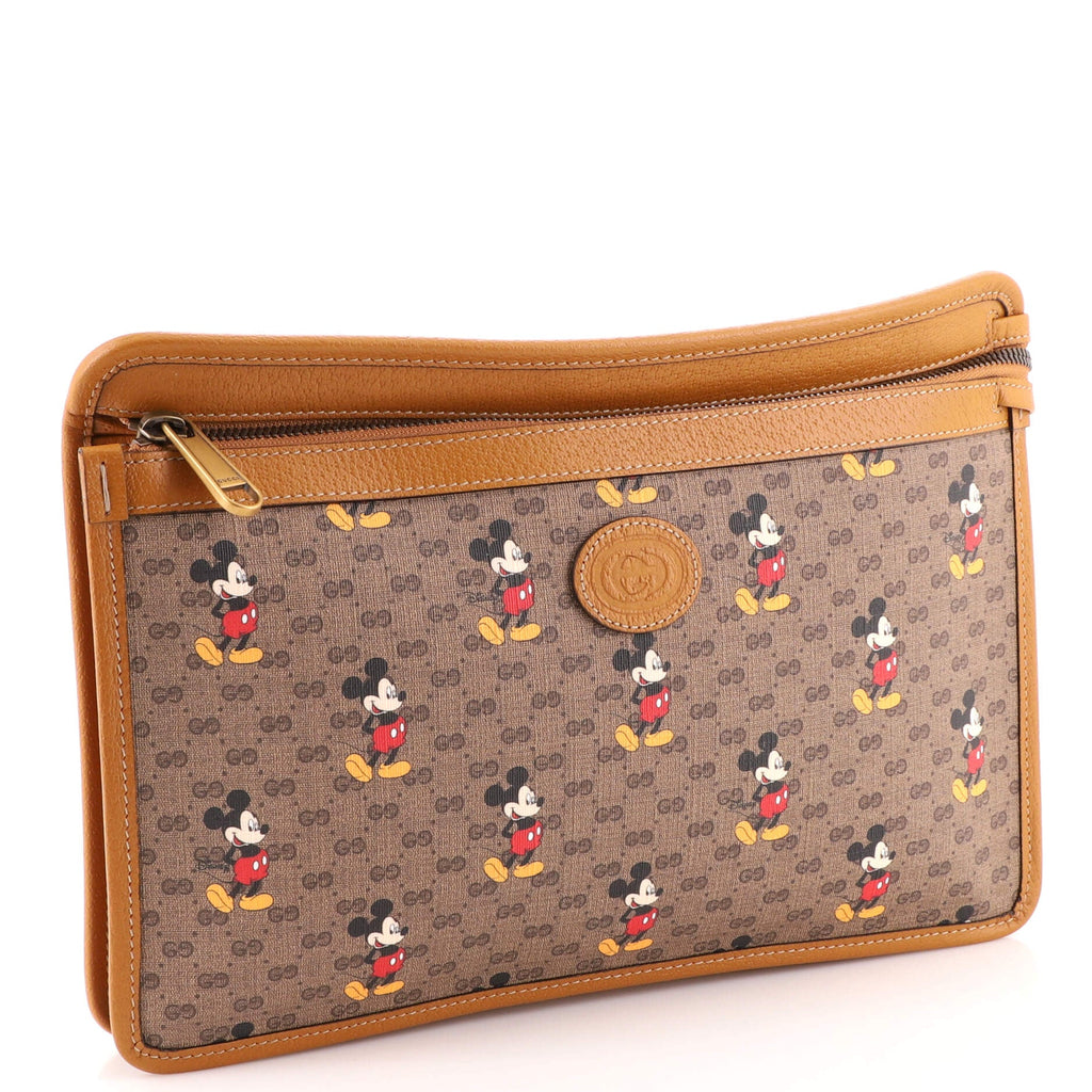 Disney Mickey Mouse Front Zip Pouch Printed Mini GG Coated Canvas