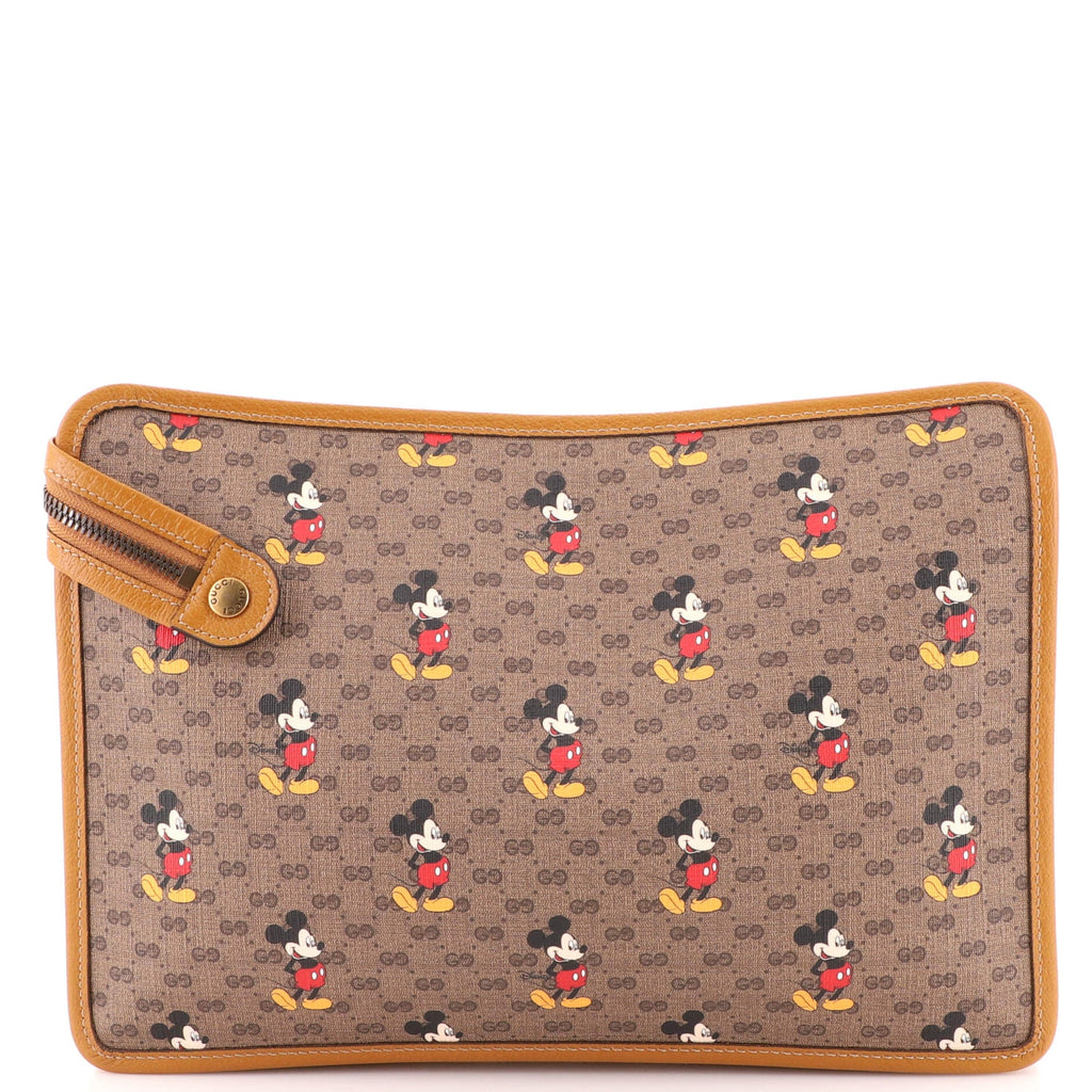 Disney Mickey Mouse Front Zip Pouch Printed Mini GG Coated Canvas