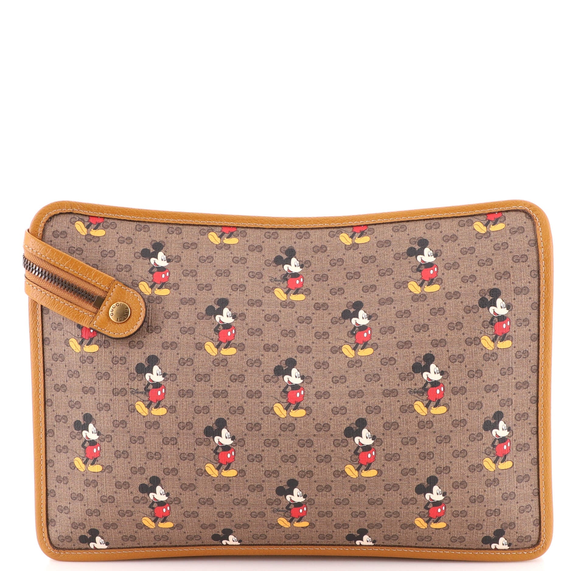 Disney Mickey Mouse Front Zip Pouch Printed Mini GG Coated Canvas