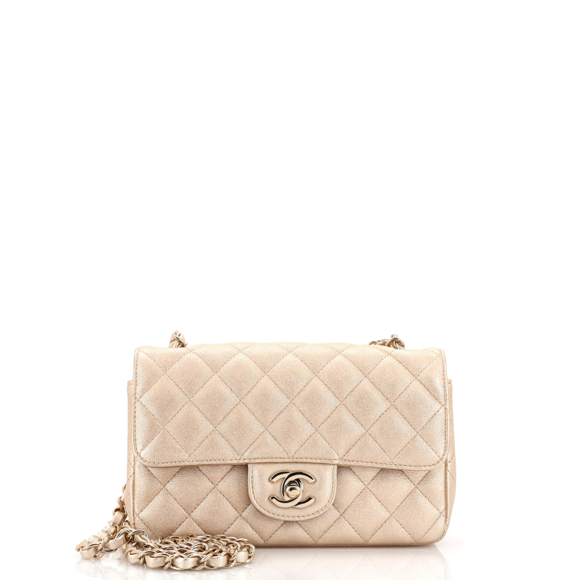 Classic Single Flap Bag Quilted Iridescent Lambskin Mini