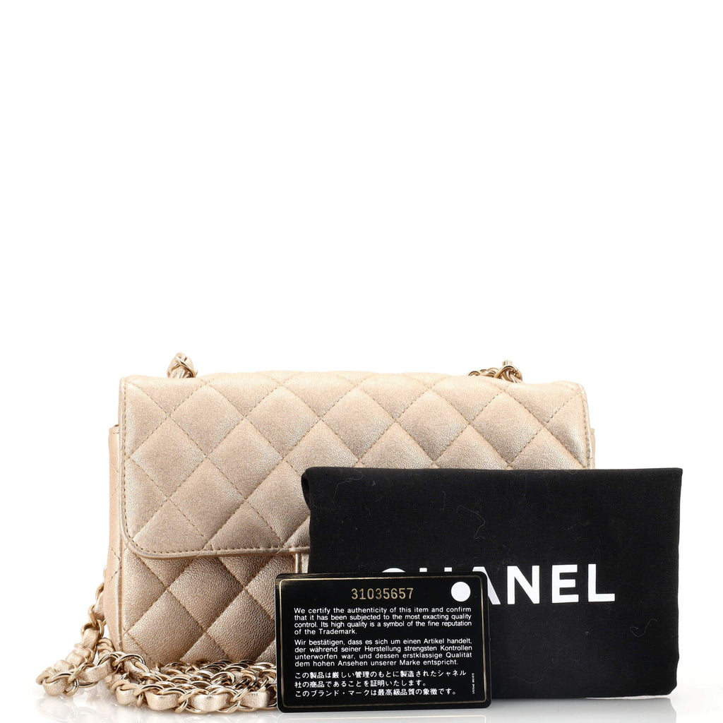 Classic Single Flap Bag Quilted Iridescent Lambskin Mini