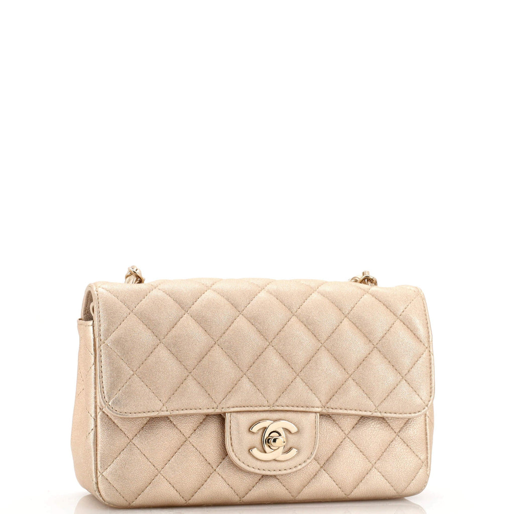 Classic Single Flap Bag Quilted Iridescent Lambskin Mini