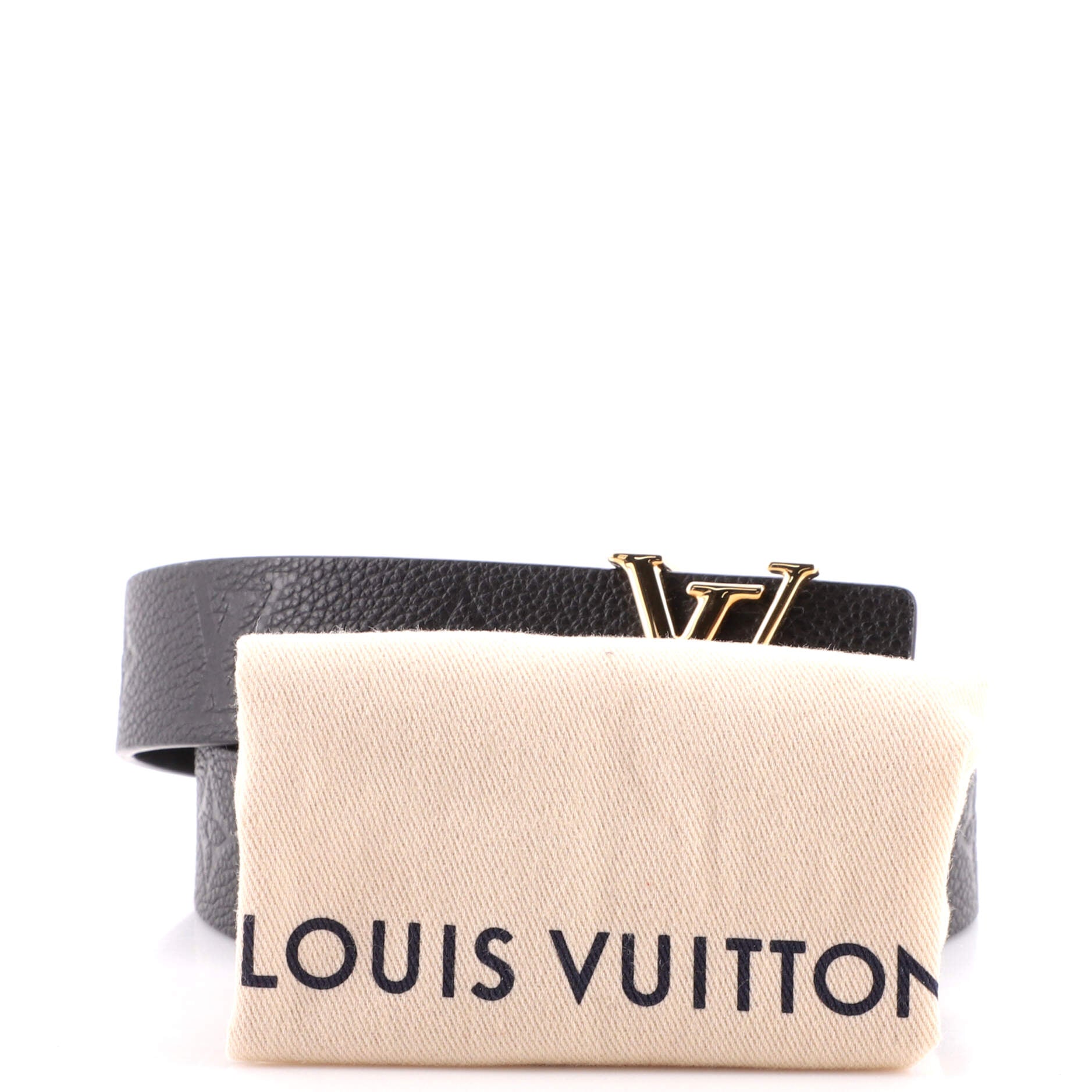 LV Initiales Reversible Belt Monogram Empreinte Leather 90