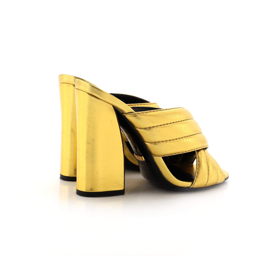 Women's Webby Crossover Block Heel Sandals Leather