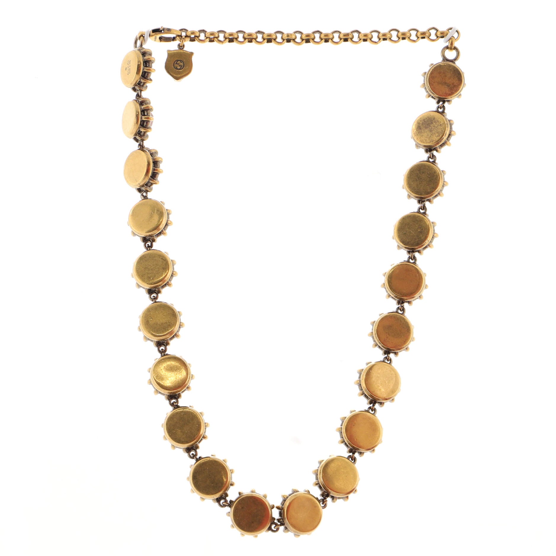 Collar Short Chain Necklace Metal with Crystals