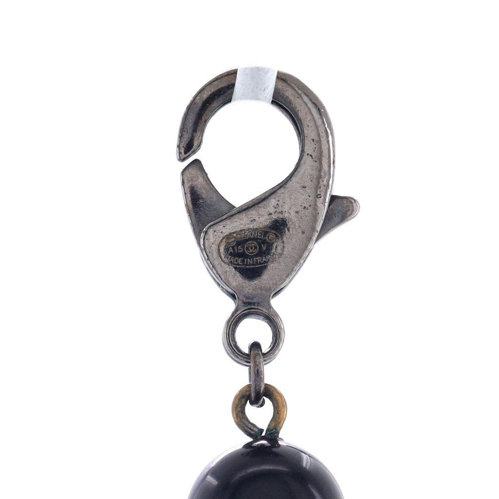 CC Station Long Necklace Ruthenium with Resin and Faux Pearls