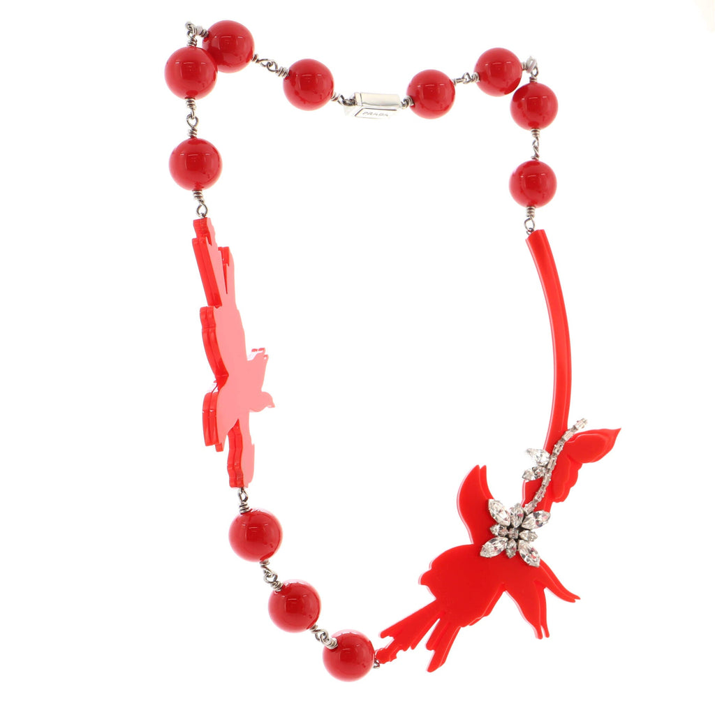 Flower Collar Necklace Resin with Metal and Crystals
