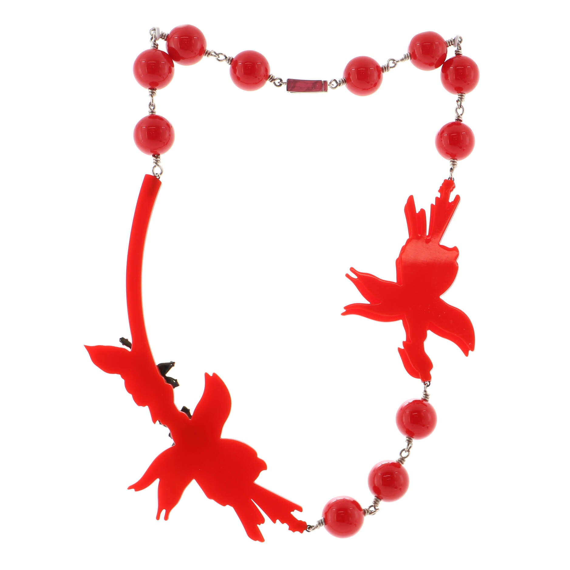 Flower Collar Necklace Resin with Metal and Crystals