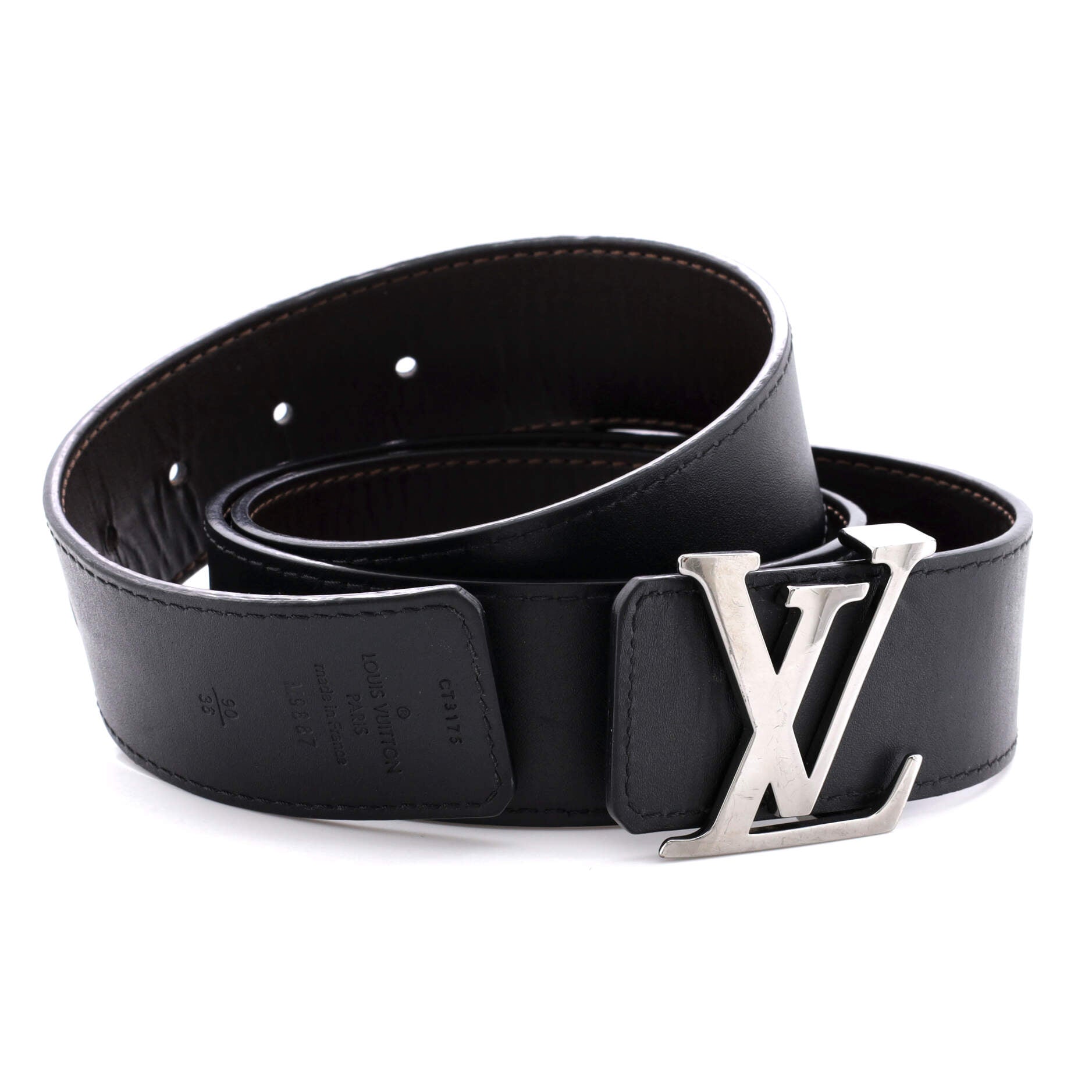LV Initiales Belt Leather Wide 85