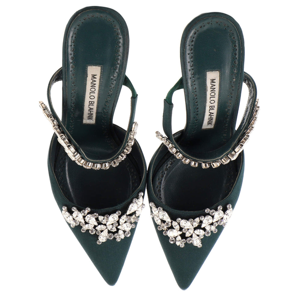 Women's Lurum Mules Satin with Crystals 90