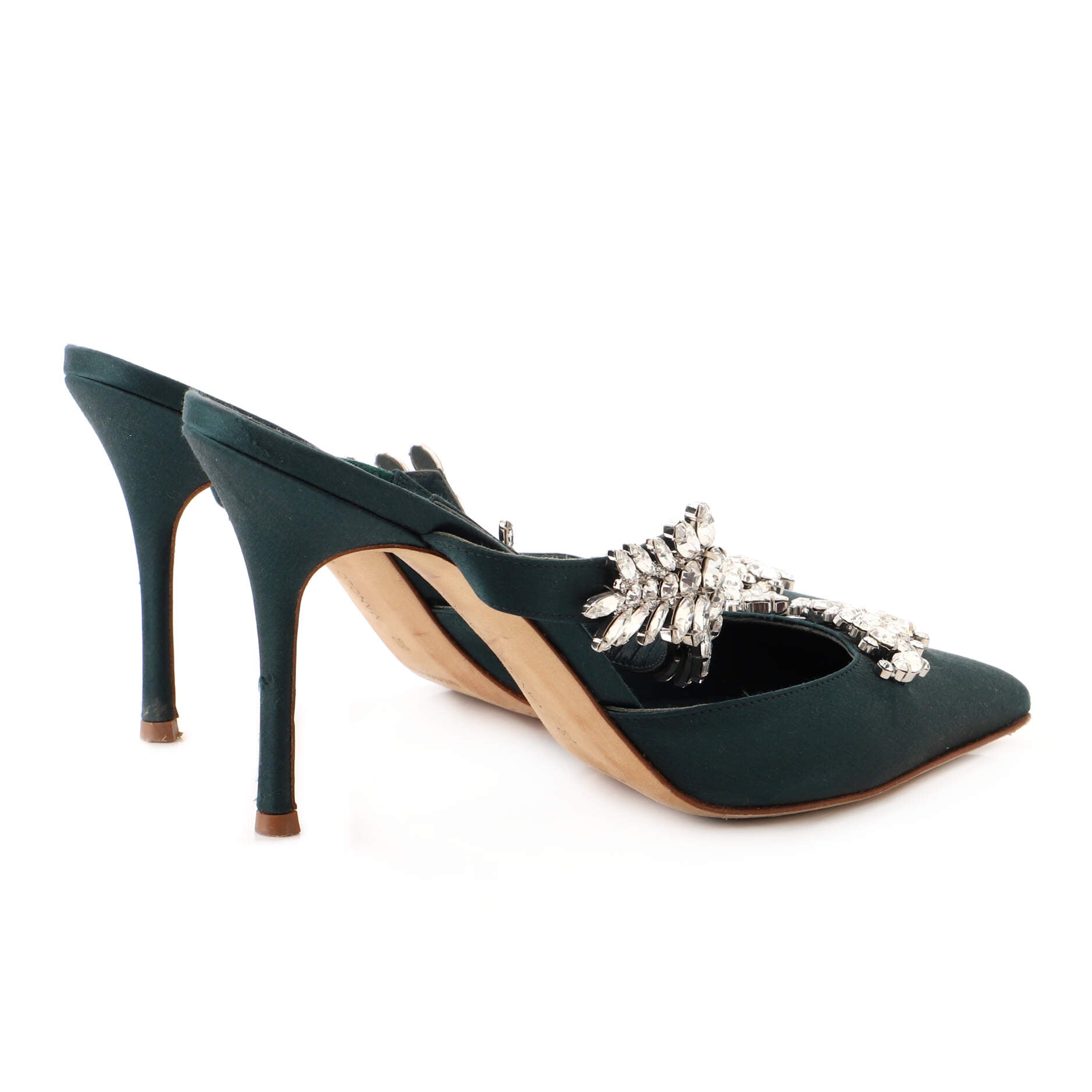 Women's Lurum Mules Satin with Crystals 90