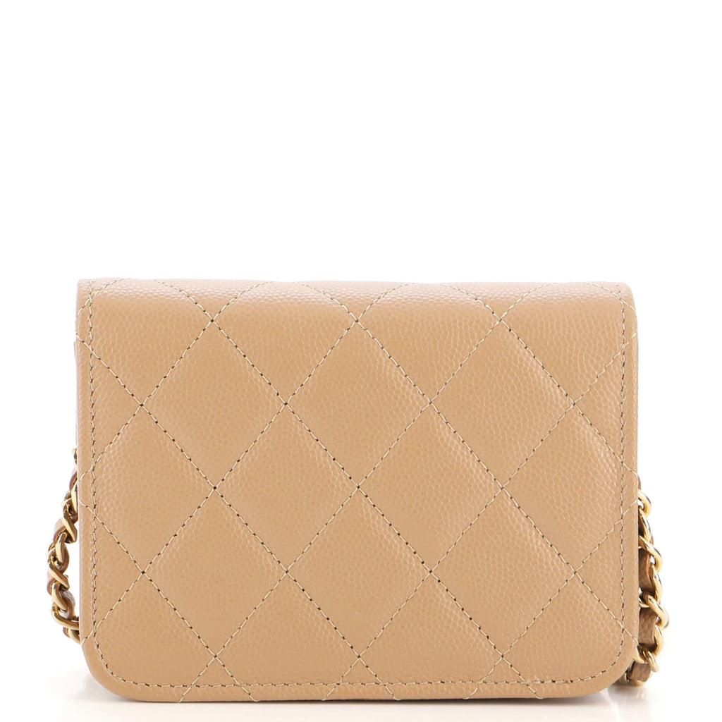Classic Flap Clutch with Chain Quilted Caviar Small