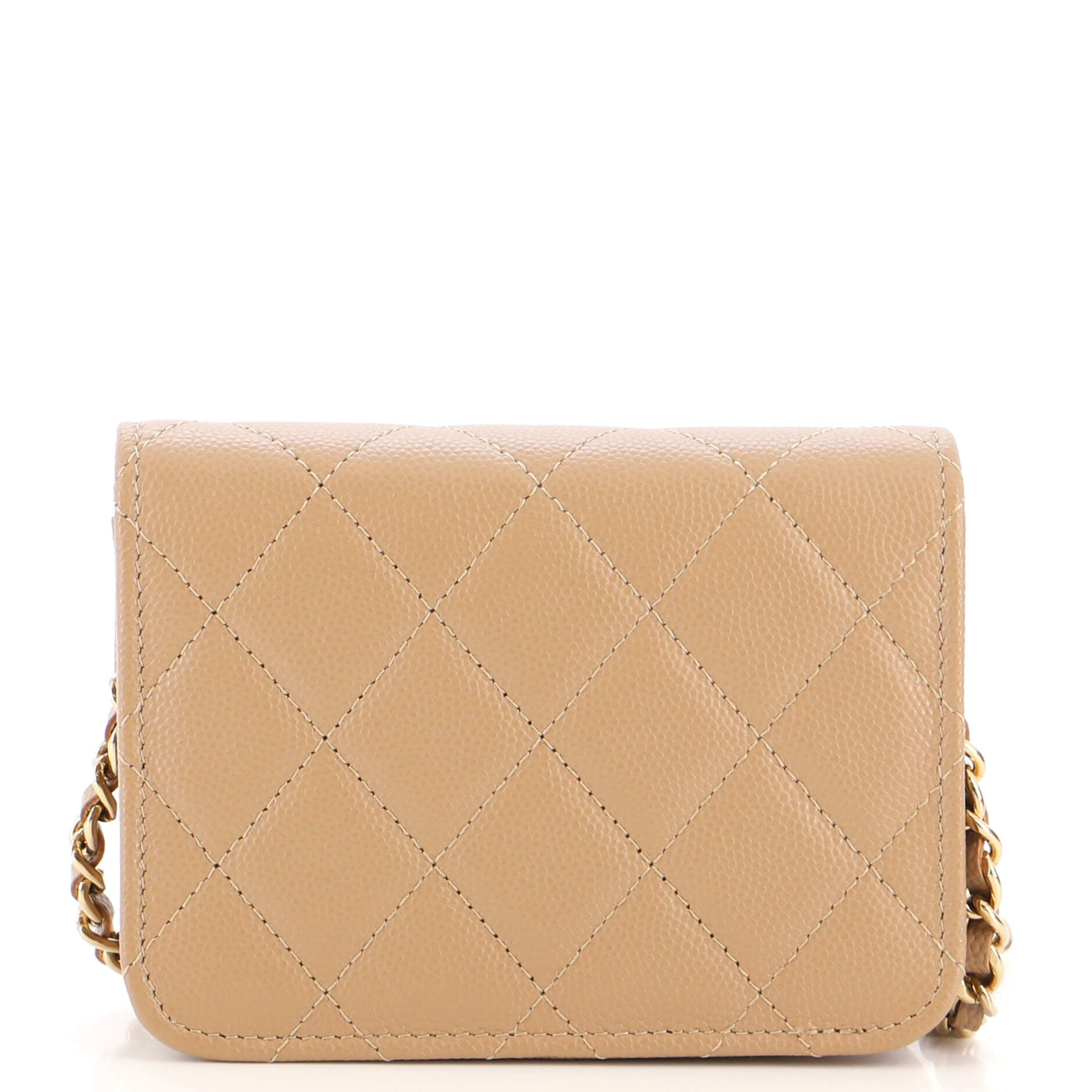 Classic Flap Clutch with Chain Quilted Caviar Small