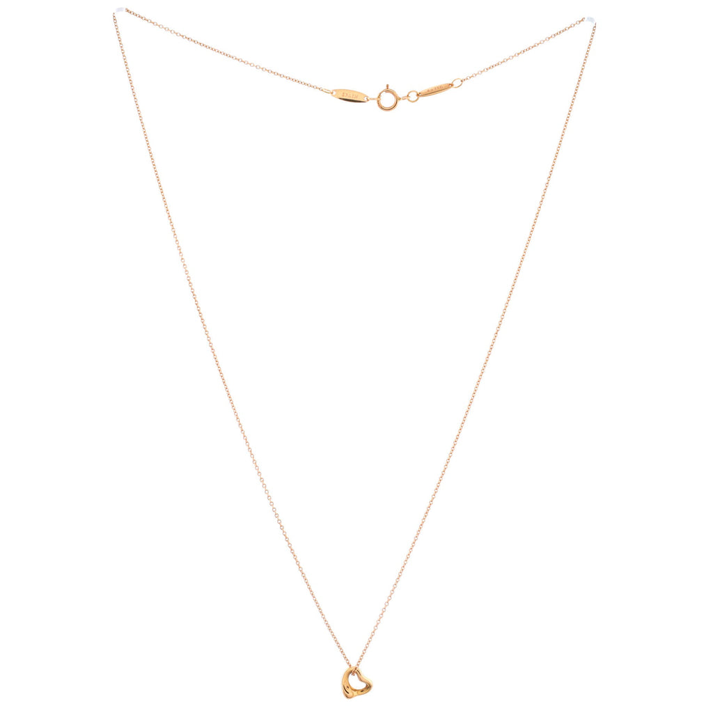 Elsa Peretti Open Heart Pendant Necklace 18K Rose Gold 7mm