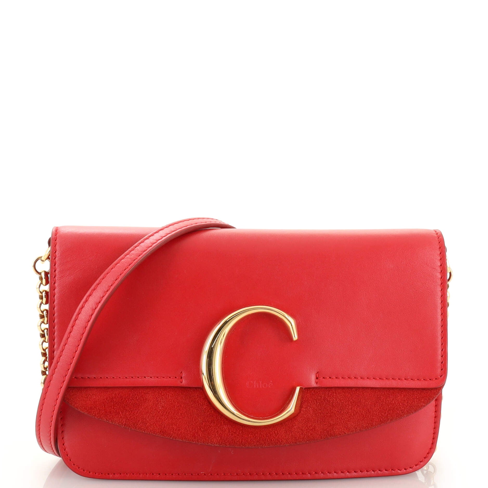 C Chain Clutch Leather
