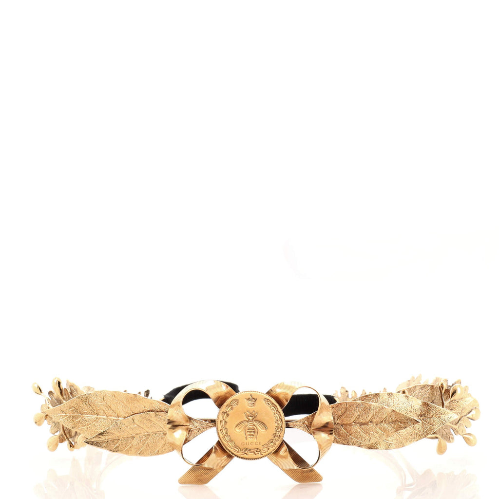 Bee Medallion and Leaf Headband Metal