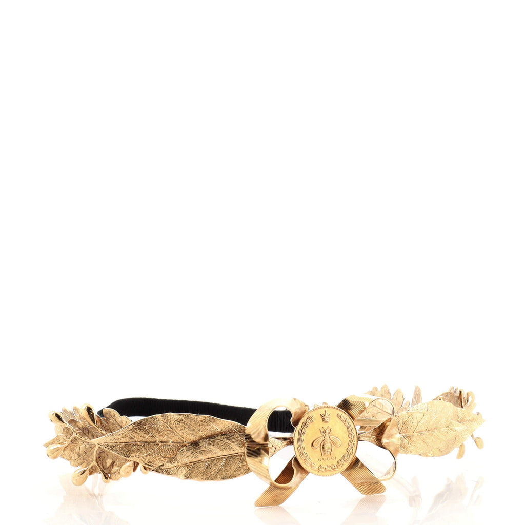 Bee Medallion and Leaf Headband Metal