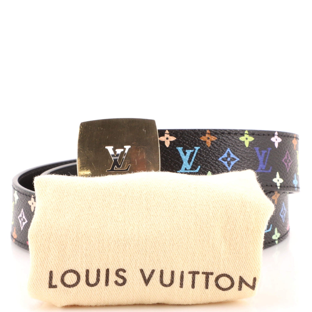LV Cut Reversible Belt Monogram Multicolor and Leather Medium 80