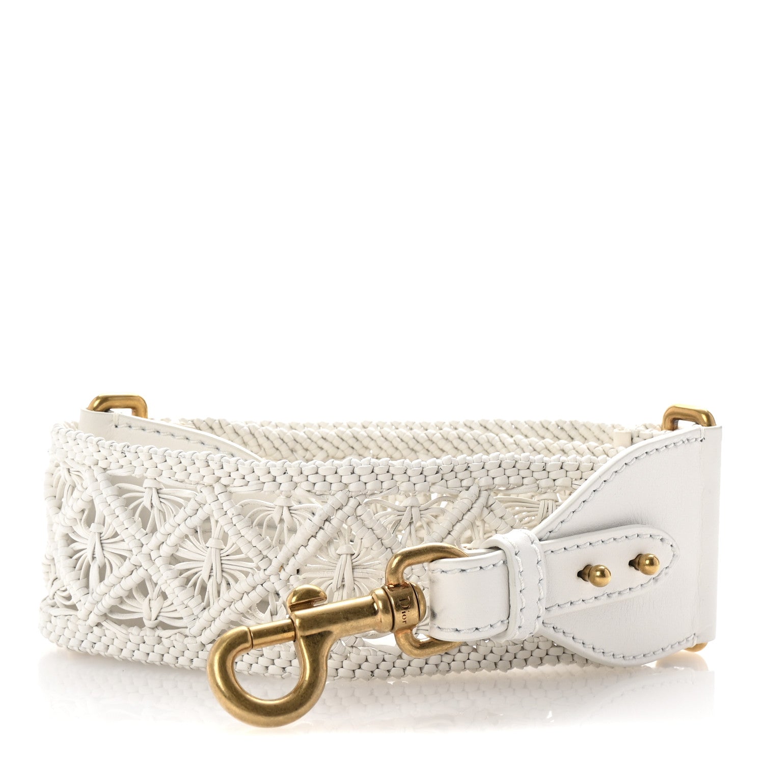 Raffia Woven Shoulder Strap White