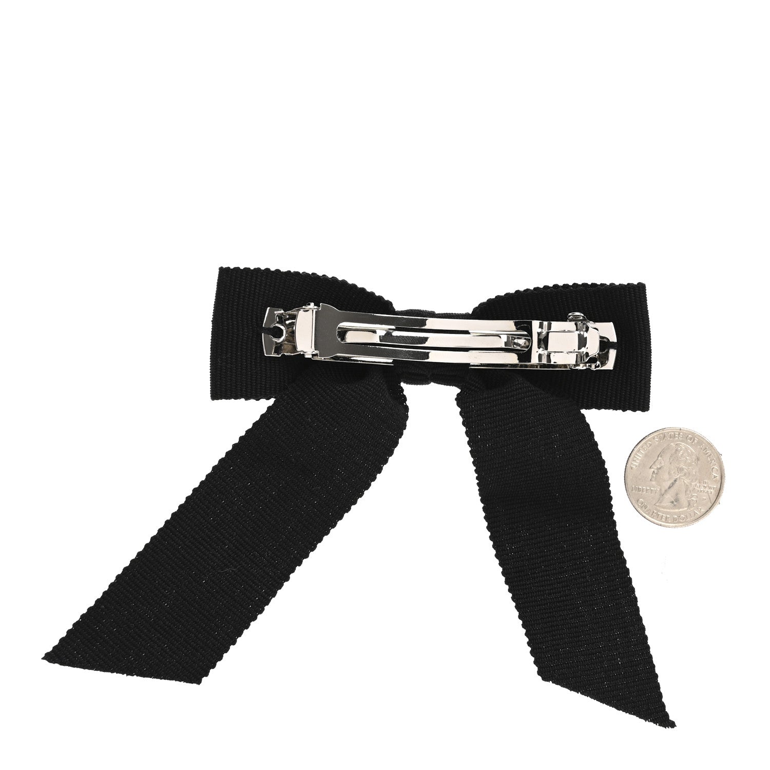 Grosgrain Bow CC Hair Clip Black