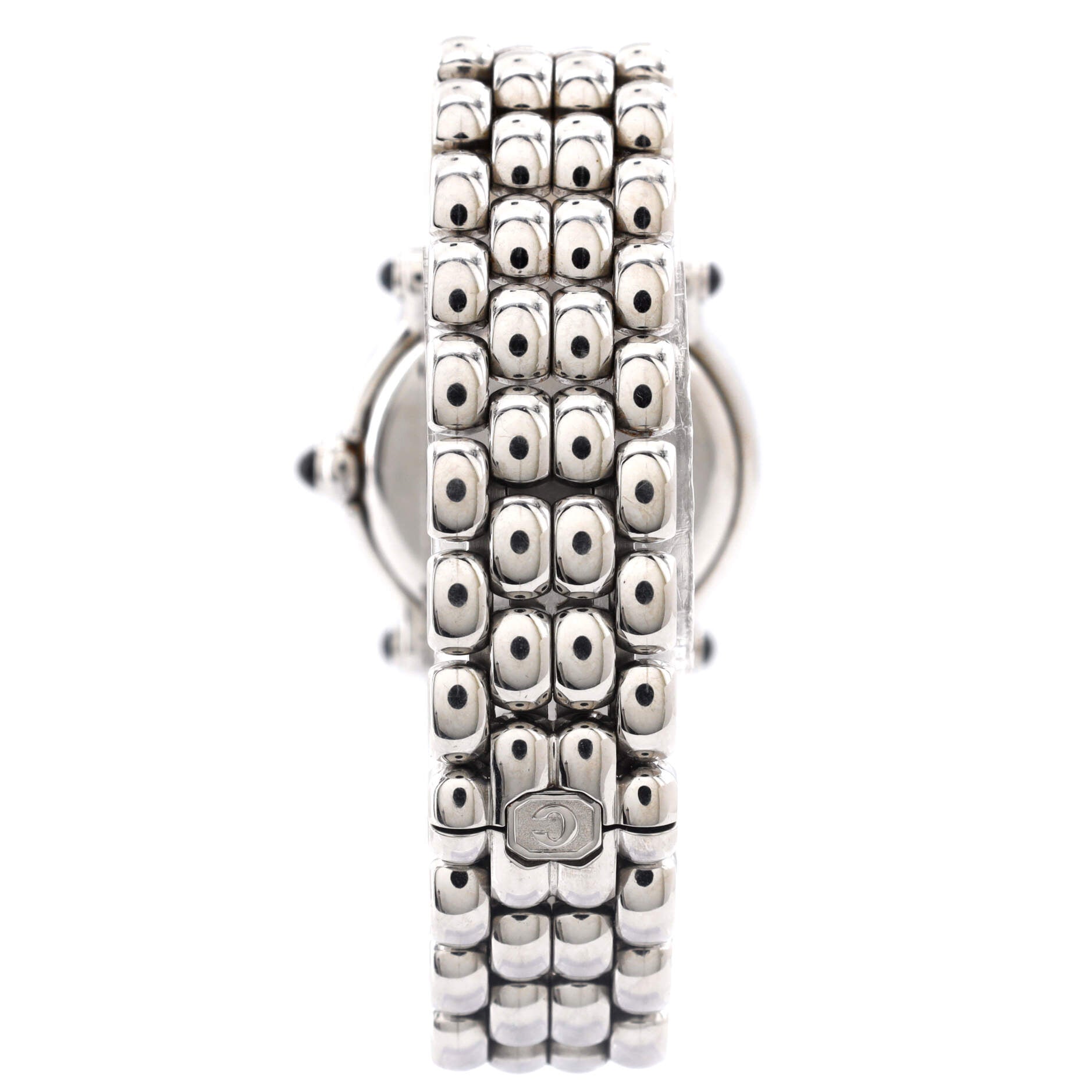 Happy Sport Classic Round Quartz Watch Stainless Steel with Floating Diamonds 26