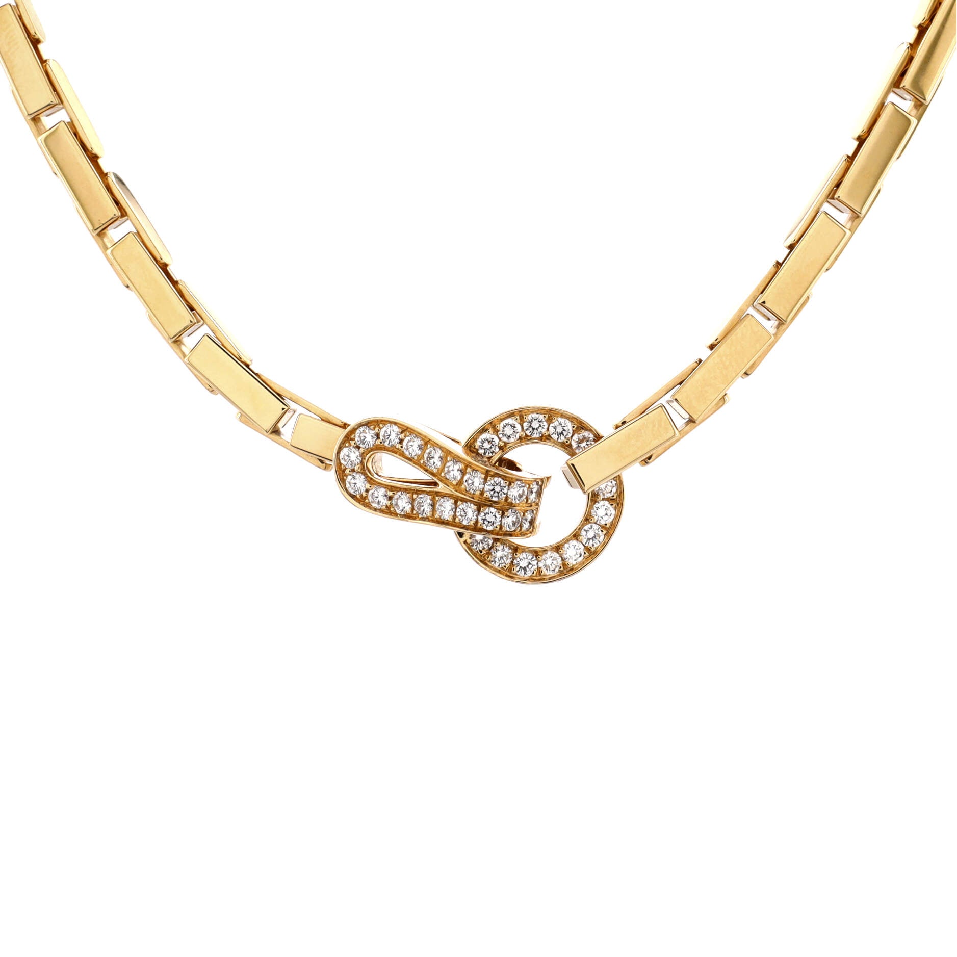 Agrafe Necklace 18K Yellow Gold and Diamonds