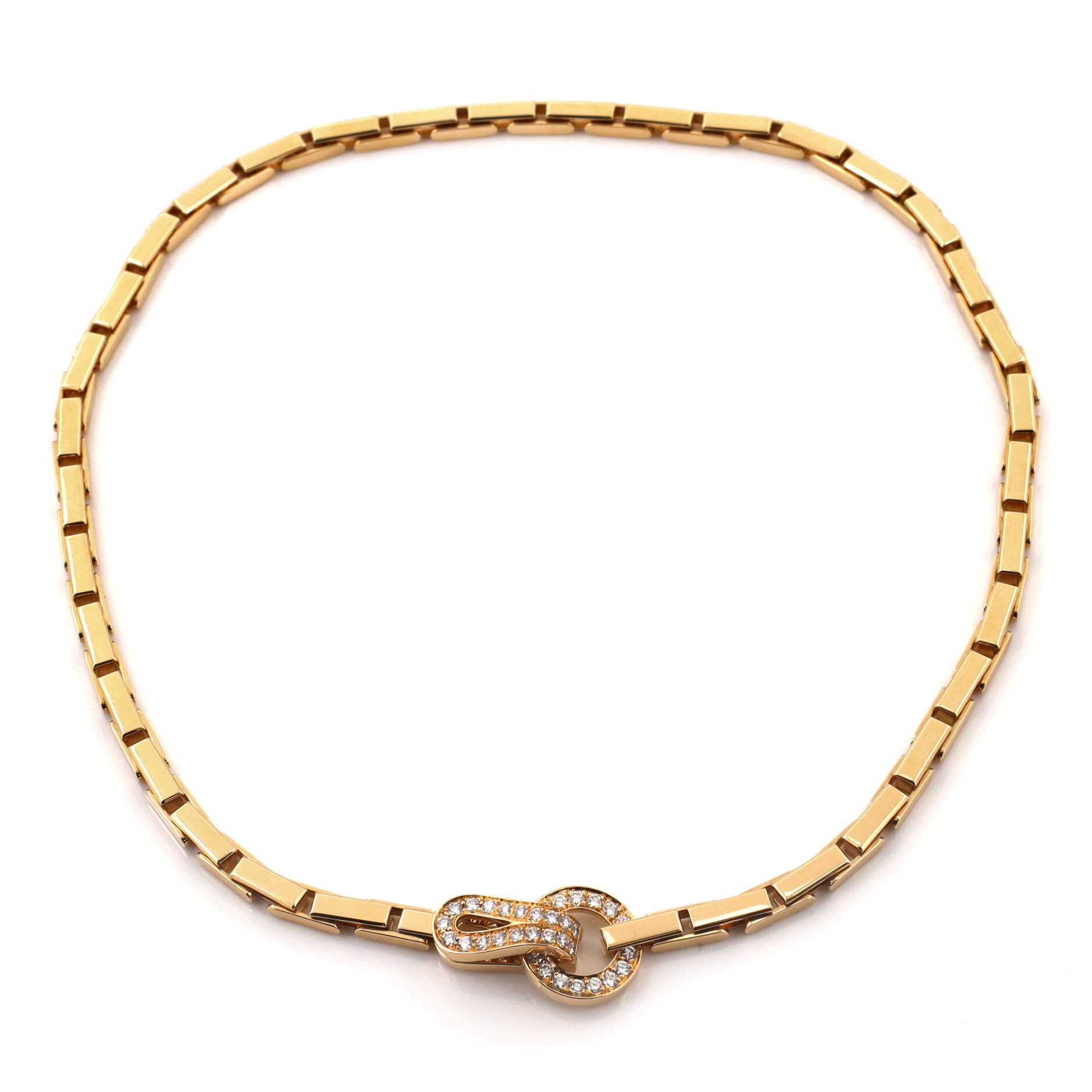 Agrafe Necklace 18K Yellow Gold and Diamonds