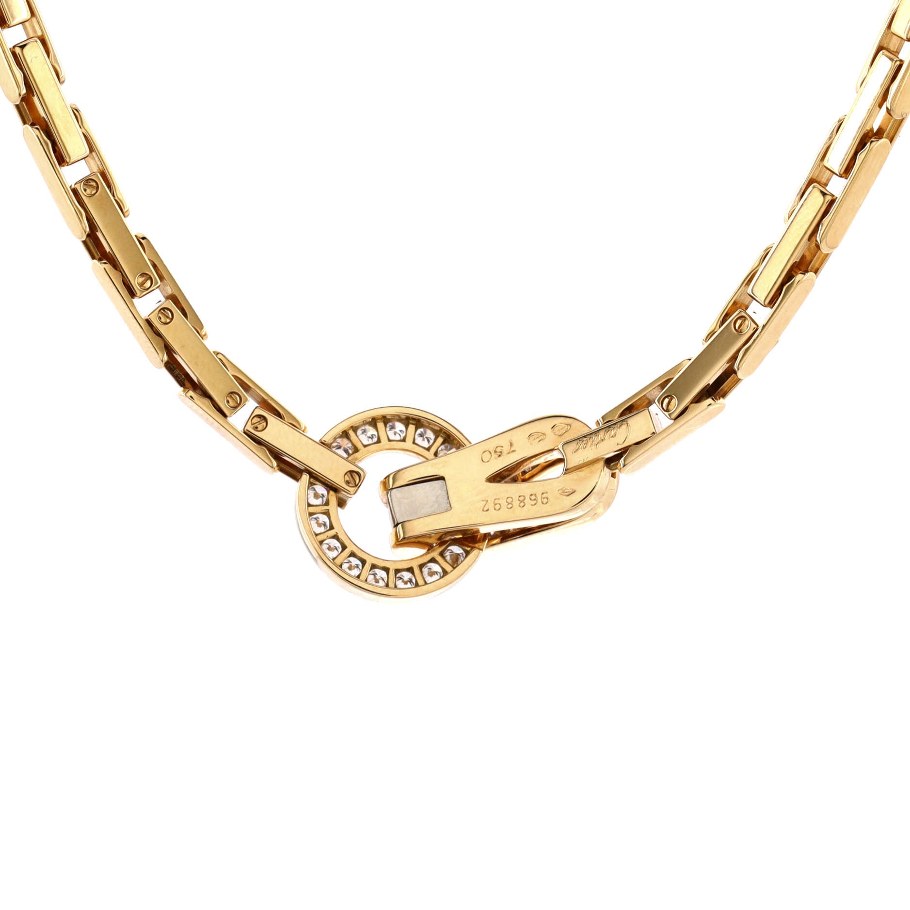 Agrafe Necklace 18K Yellow Gold and Diamonds