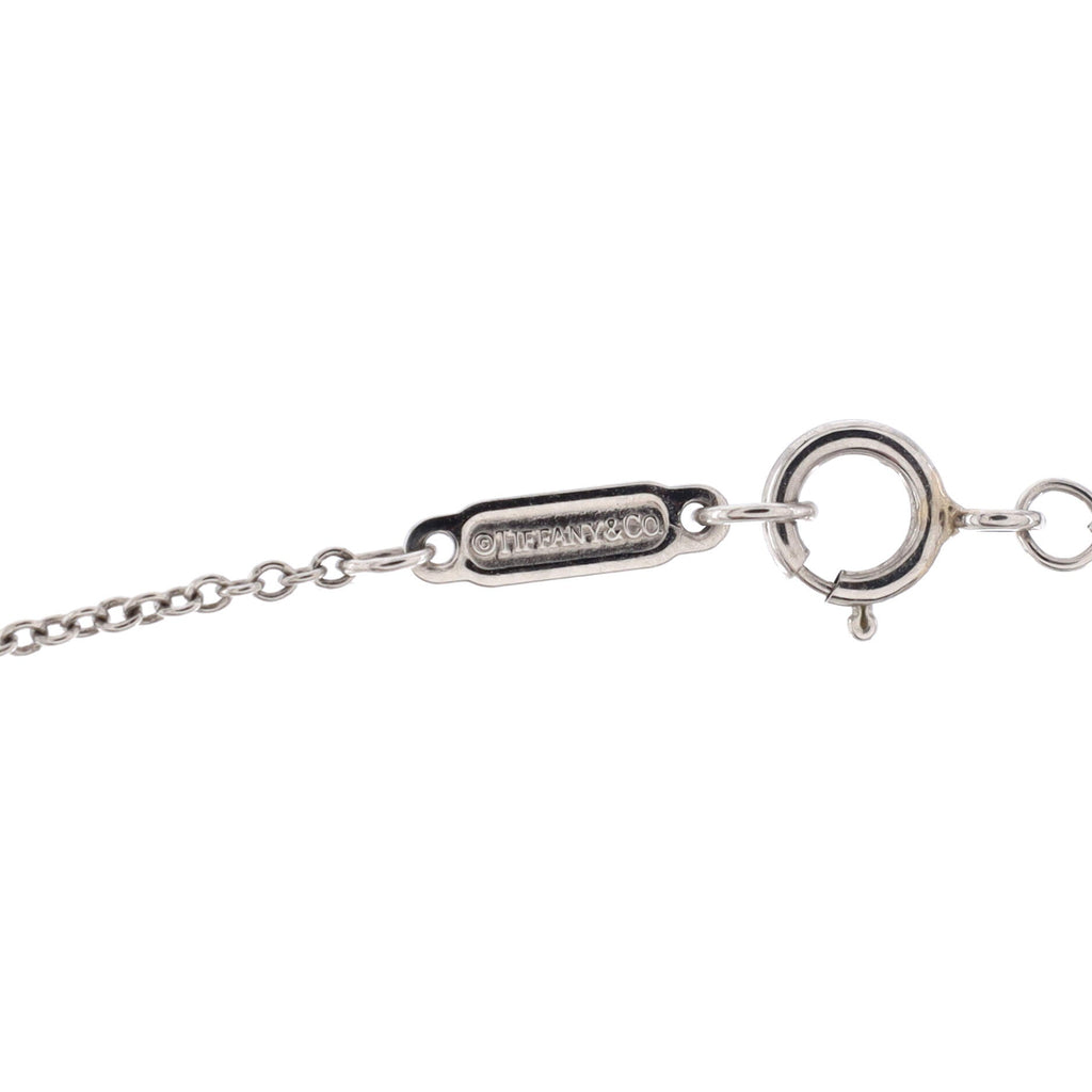 Open Paper Flower Pendant Necklace Platinum and Diamonds Small