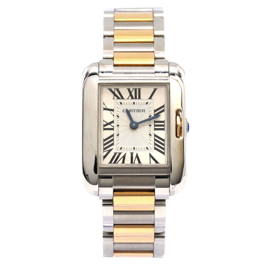 Tank Anglaise Quartz Watch Stainless Steel and Rose Gold 23