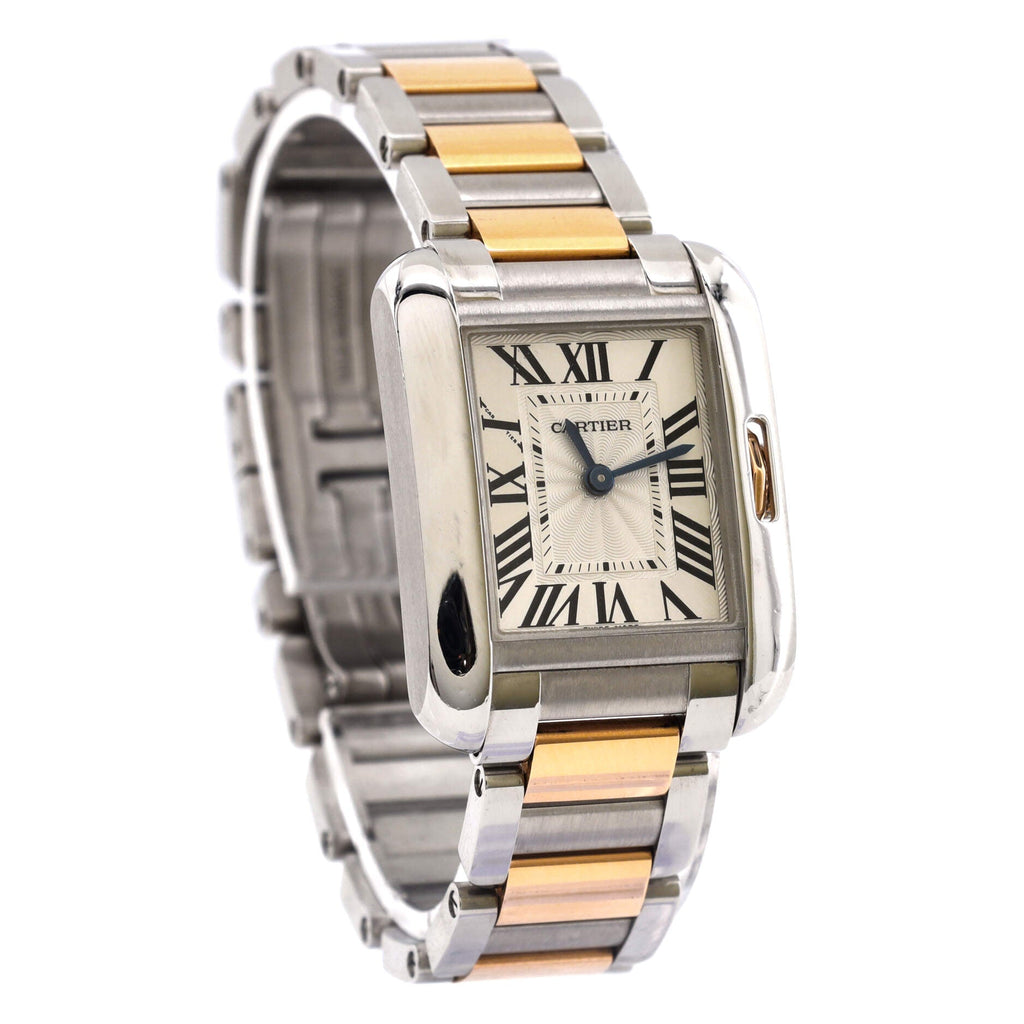 Tank Anglaise Quartz Watch Stainless Steel and Rose Gold 23