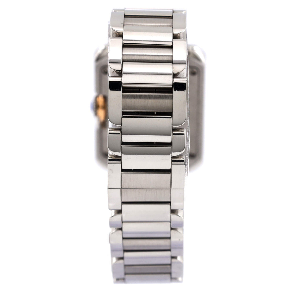Tank Anglaise Quartz Watch Stainless Steel and Rose Gold 23
