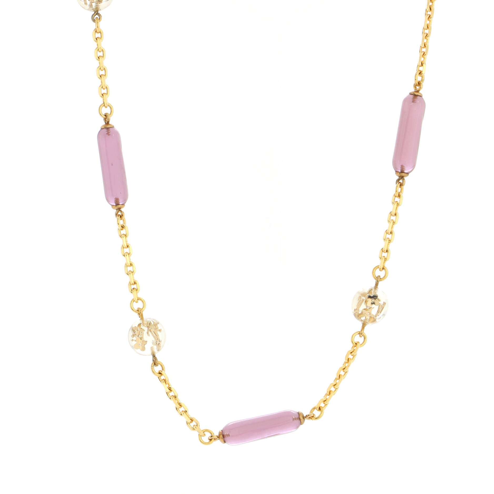Inclusion Chain Necklace Metal with Resin