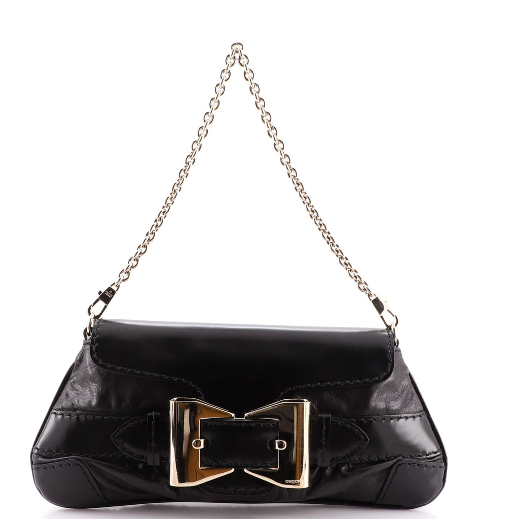 Queen Chain Clutch Leather