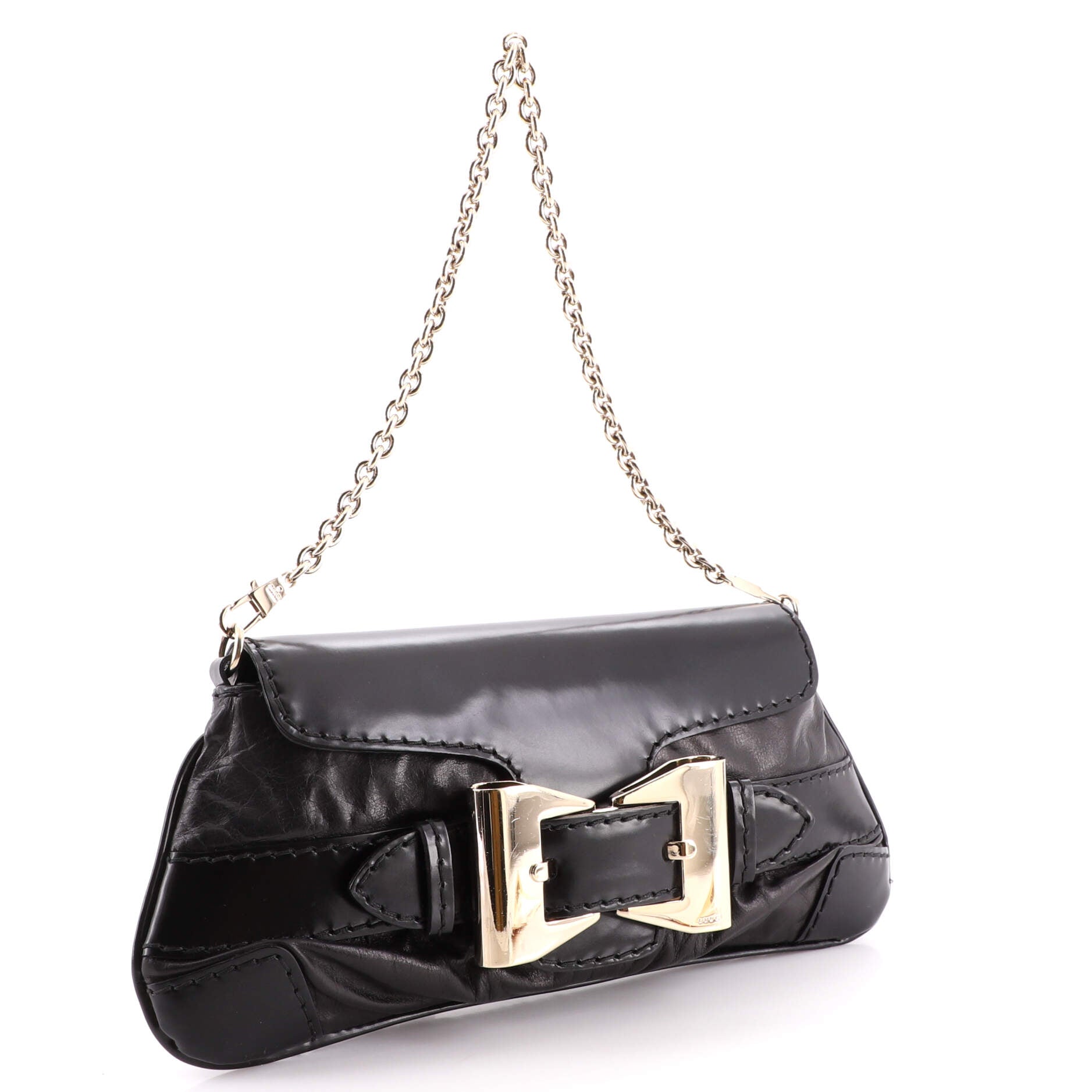 Queen Chain Clutch Leather