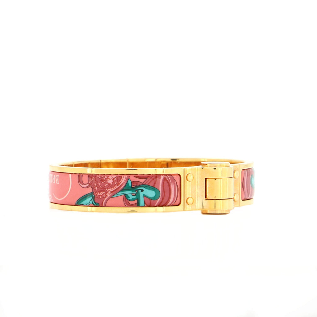 Hinged Bracelet Printed Enamel Thin