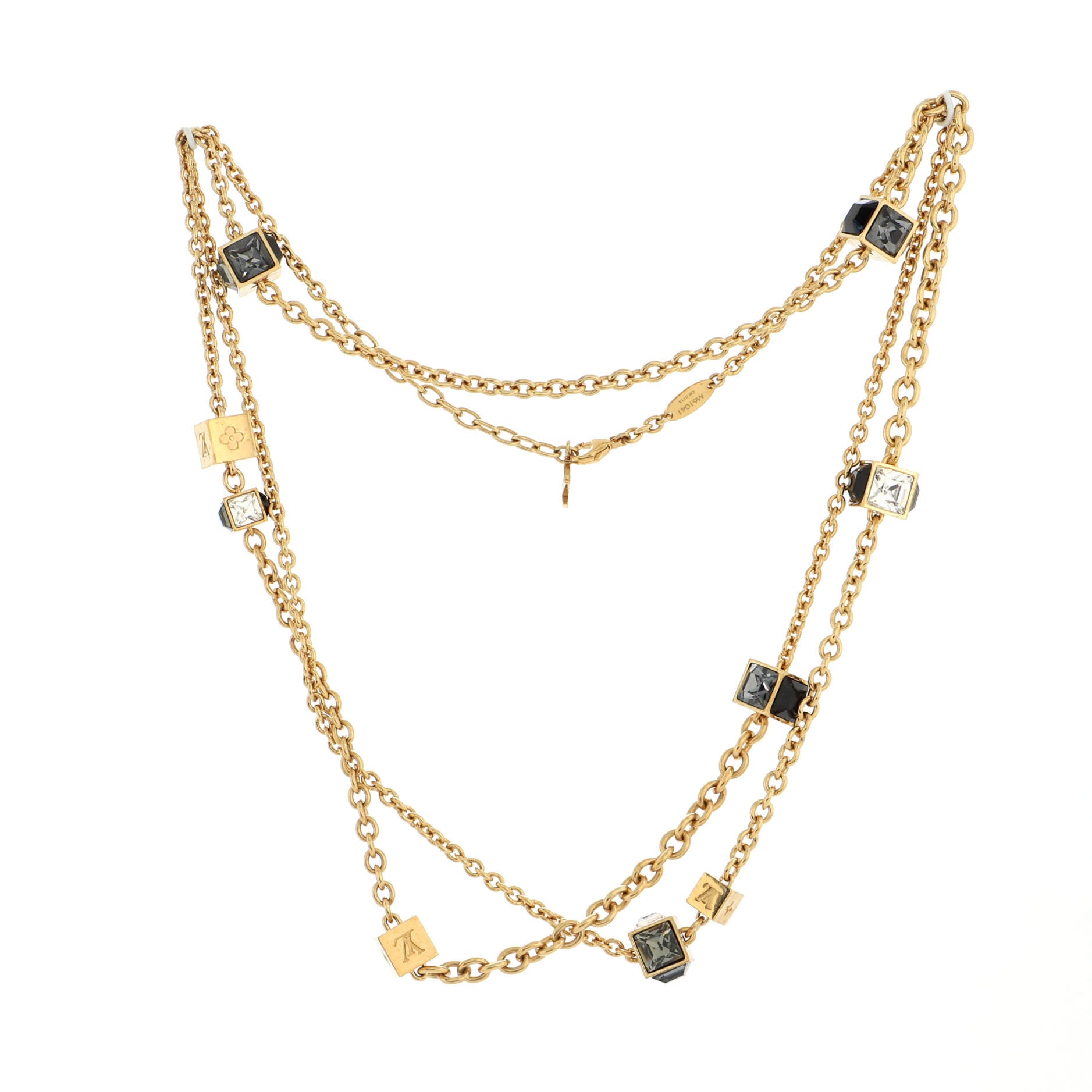 Gamble Long Necklace Metal and Crystals