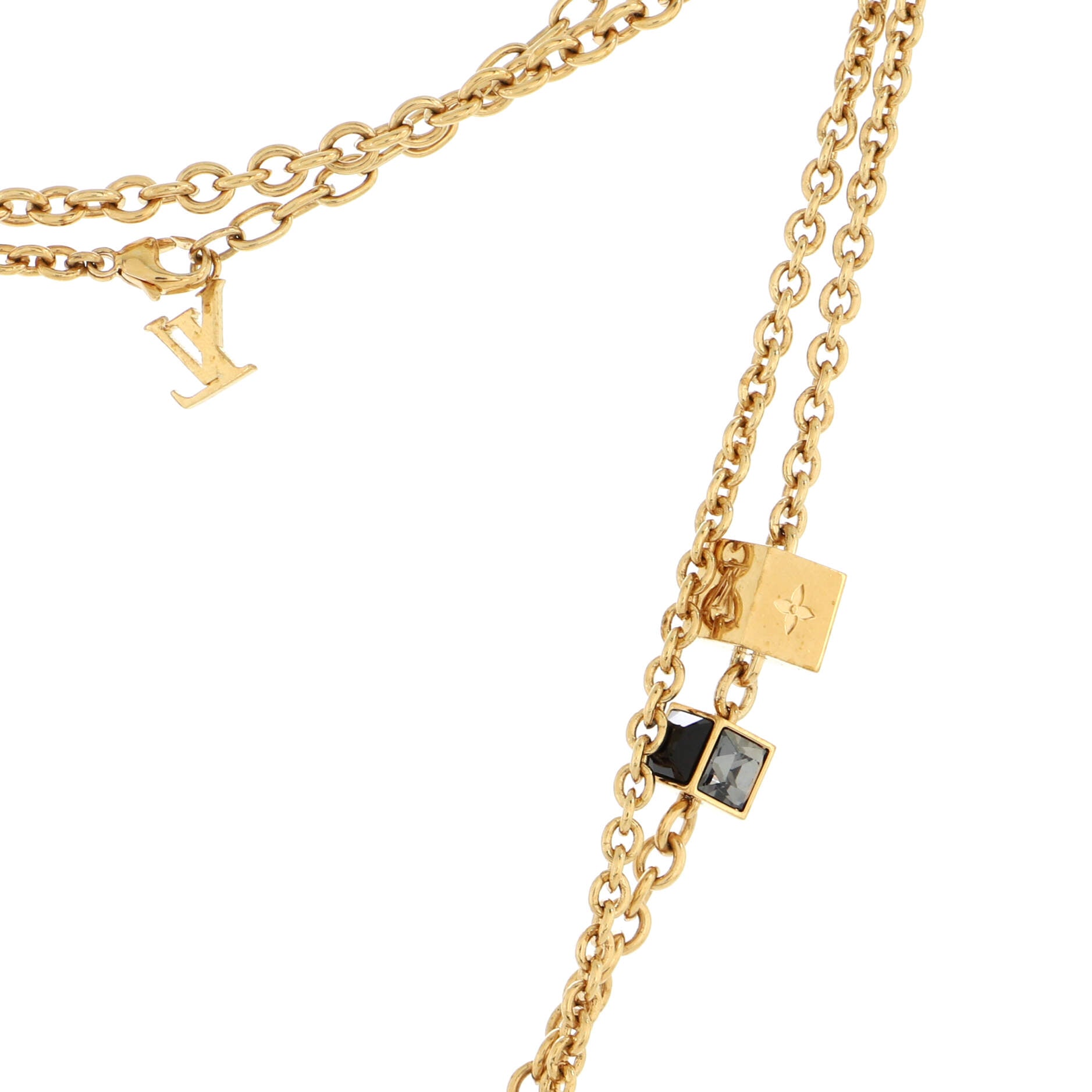 Gamble Long Necklace Metal and Crystals