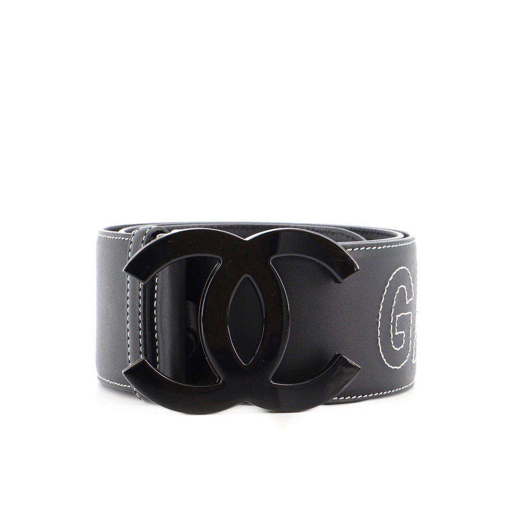 Gabrielle CC Buckle Belt Leather and Resin Wide 85