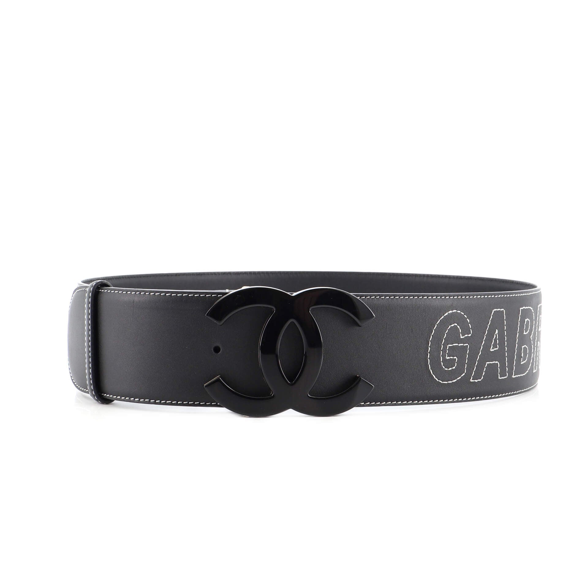 Gabrielle CC Buckle Belt Leather and Resin Wide 85