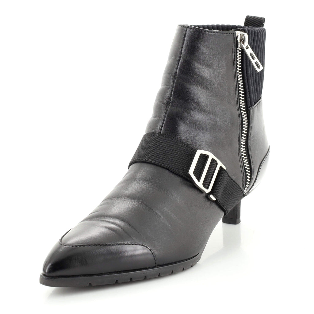 Women's Shocky Ankle Boots Leather and Technical Canvas