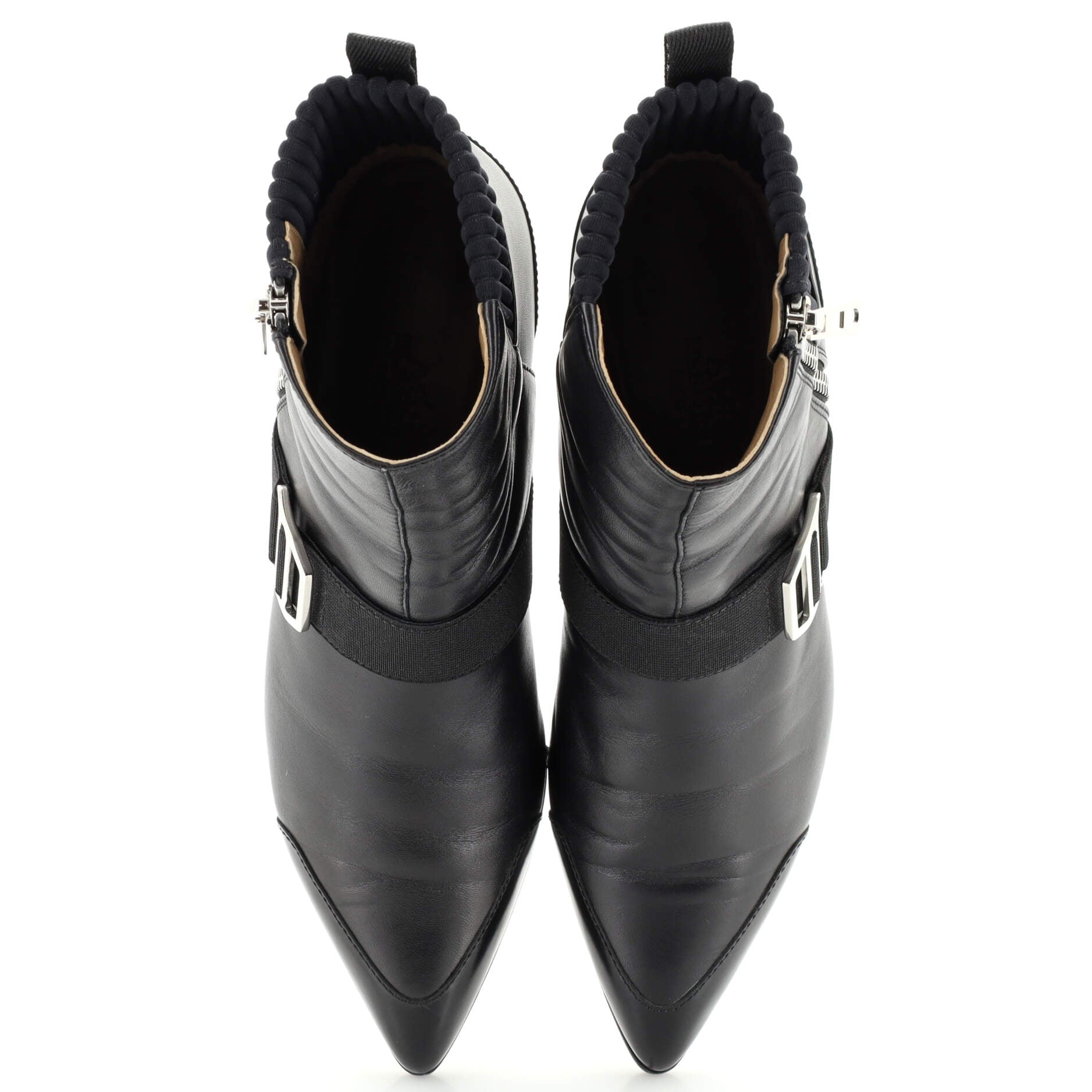 Women's Shocky Ankle Boots Leather and Technical Canvas