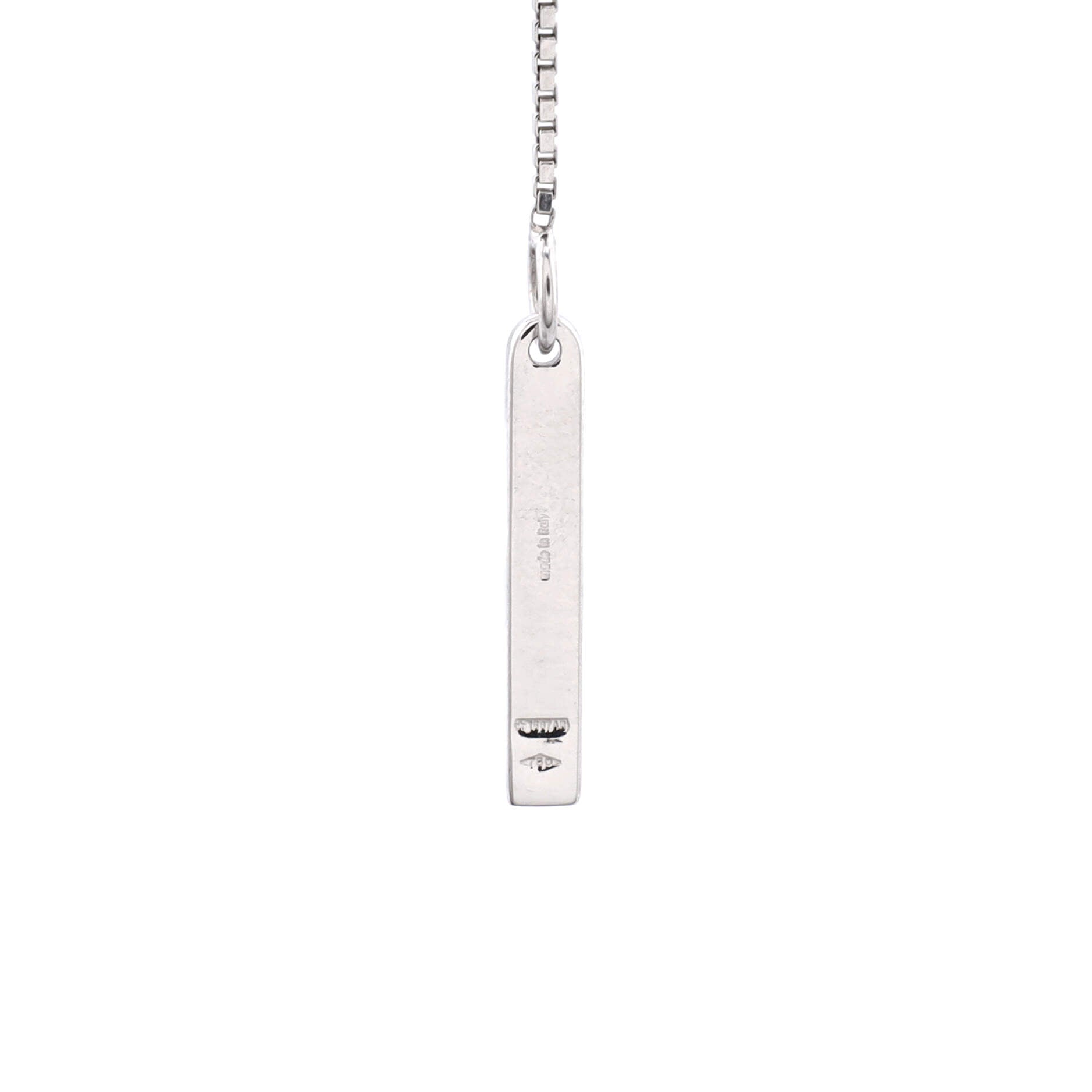 Logo Lariat Necklace 18K White Gold