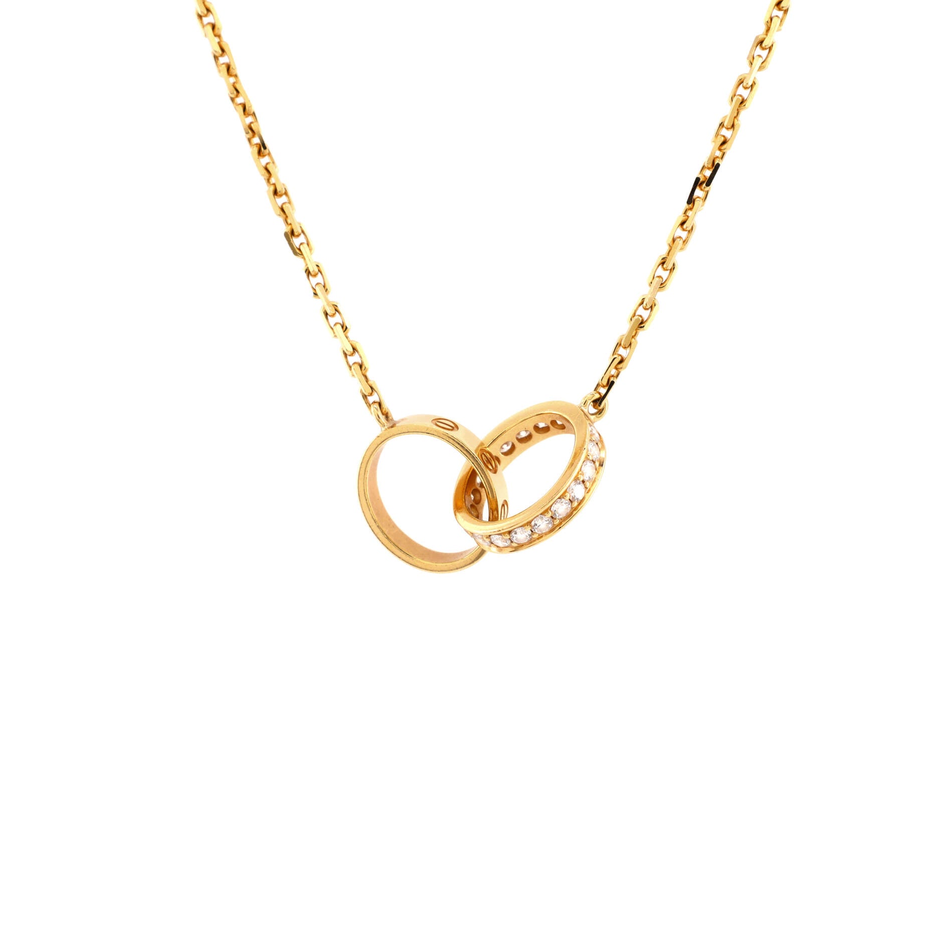 Love Interlocking Necklace 18K Yellow Gold and Diamonds