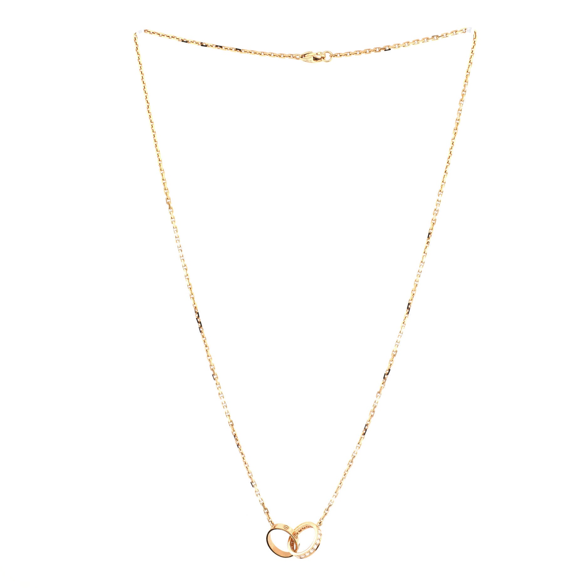 Love Interlocking Necklace 18K Yellow Gold and Diamonds