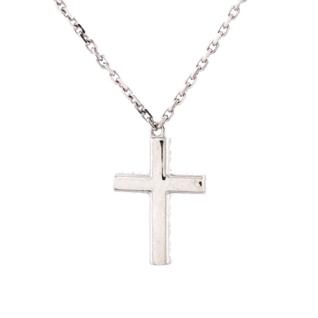 Cross Pendant Necklace 18K White Gold with Diamonds
