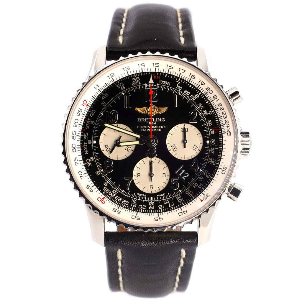 Navitimer 01 Chronograph Automatic Watch Stainless Steel and Leather 43