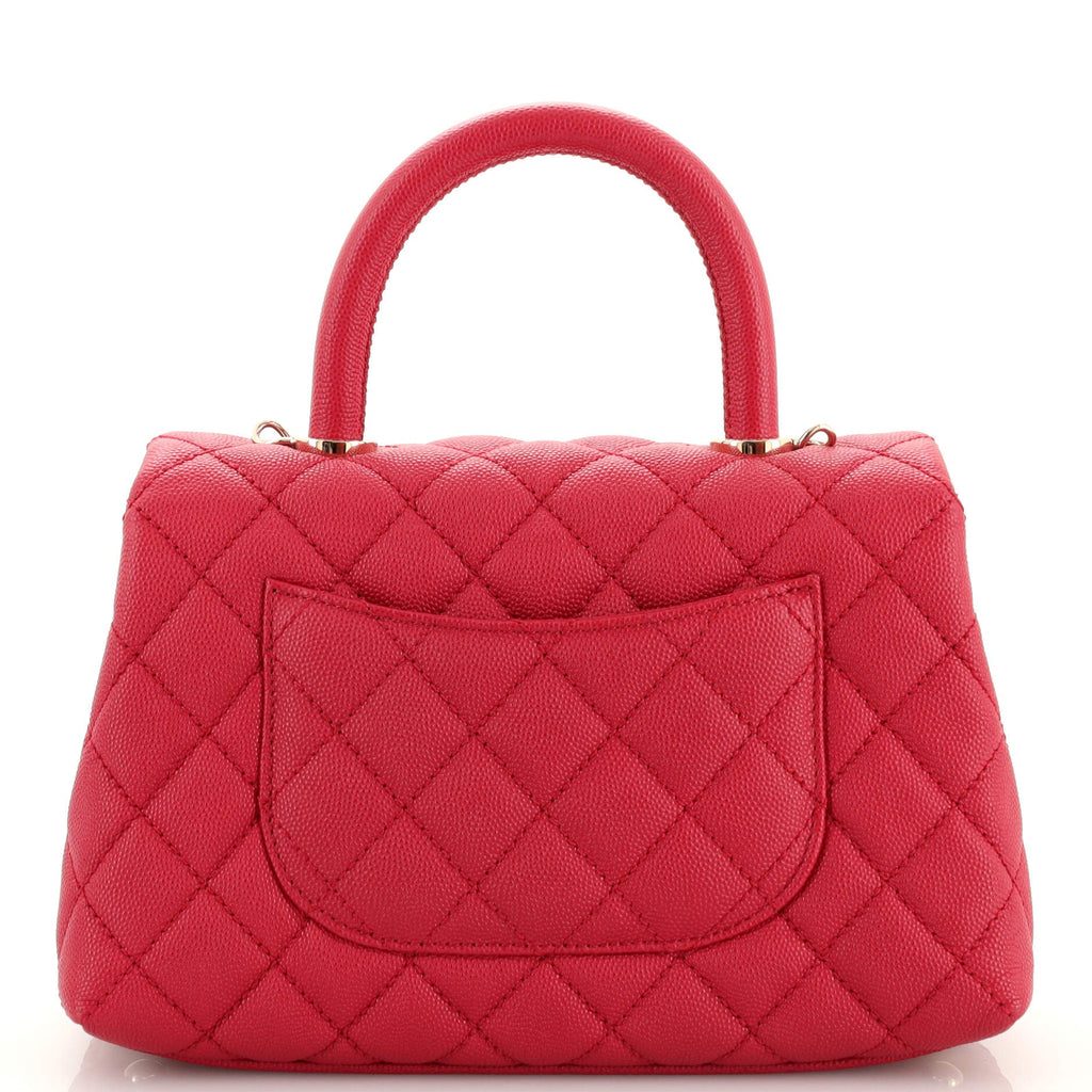 Coco Top Handle Bag Quilted Caviar Mini
