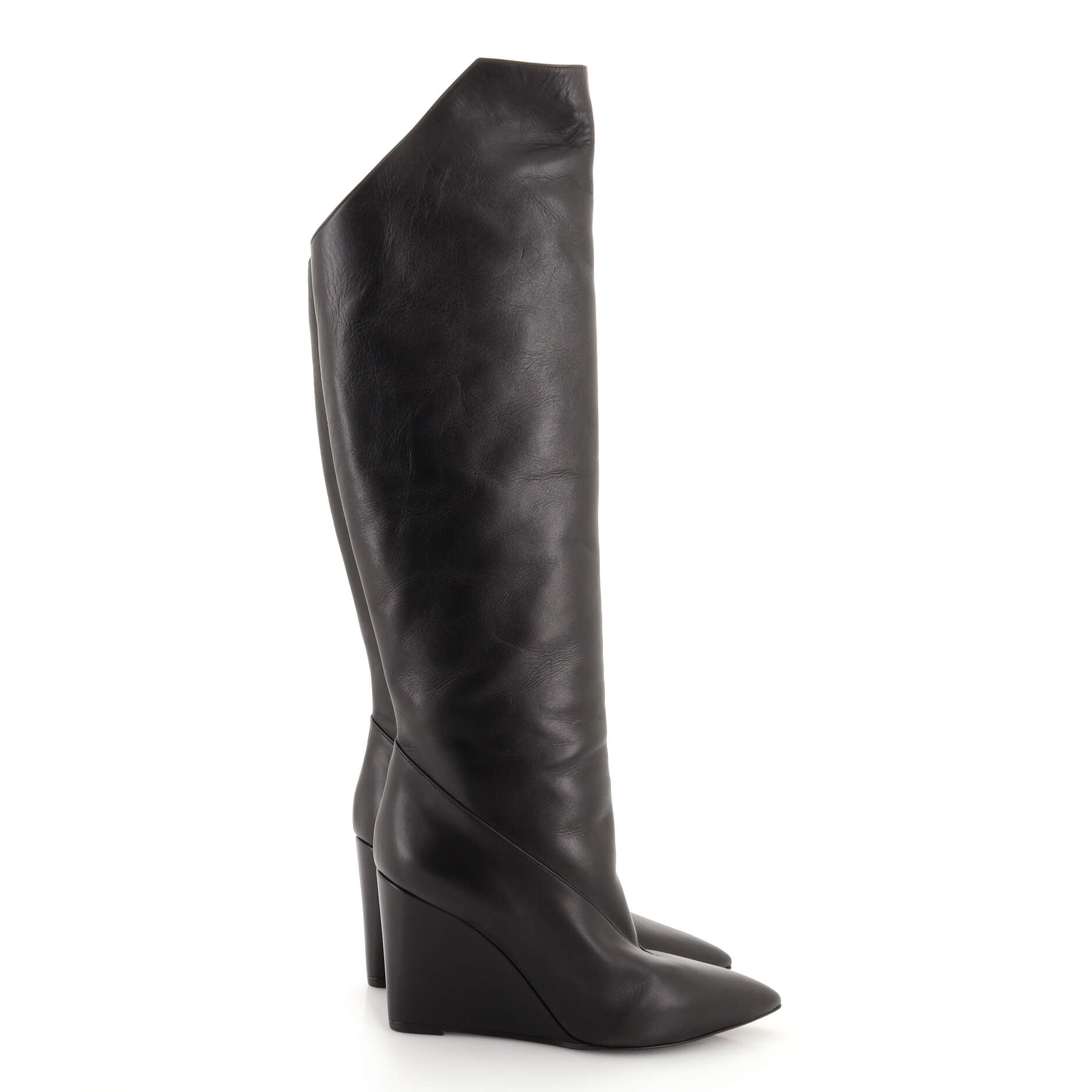 Women's Over the Knee Wedge Boots Leather